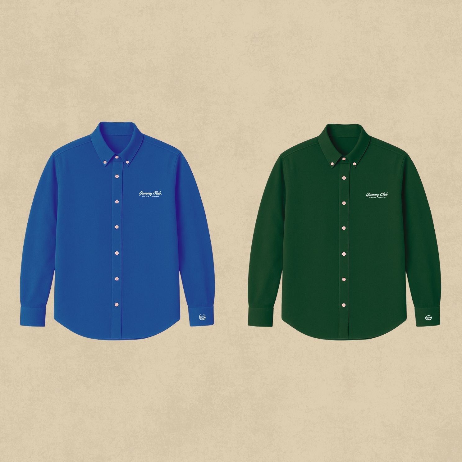 Boyfriend's Shirt Loose Fit Button Shirt - Unisex Embroidery - Gummy Club Official - Blue - Blue