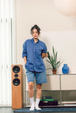 Boyfriend's Shirt Loose Fit Button Shirt - Unisex Embroidery - Gummy Club Official - Blue - Blue